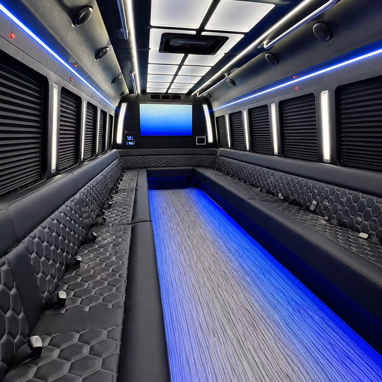 Spokane Bachelor & Bachelorette Transportation party bus interior