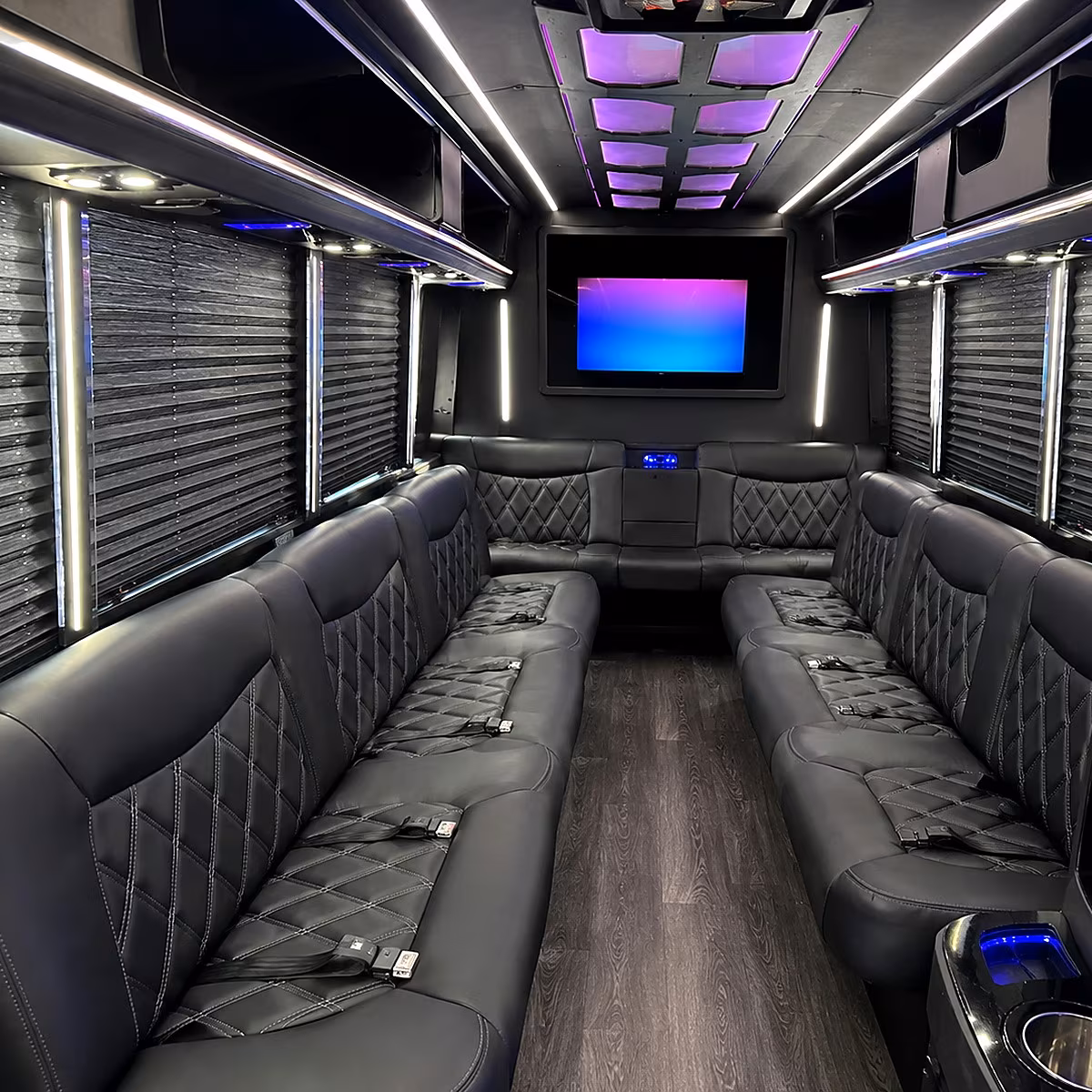 Spokane Birthday, Sweet 16, & Quinceañera Transportation party bus interior
