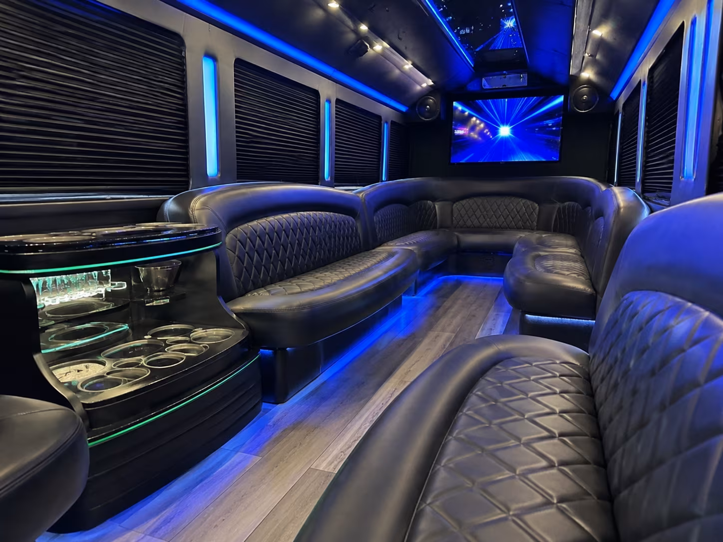 Spokane Private Event Transportation party bus interior