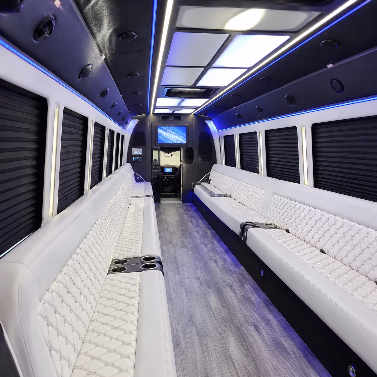 Spokane Sporting Event Transportation party bus interior