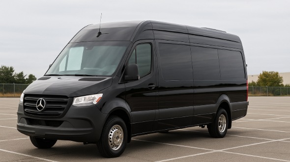 Exterior of Charter Bus Company Kennewick's 14 Passenger Sprinter Limousine in Kennewick