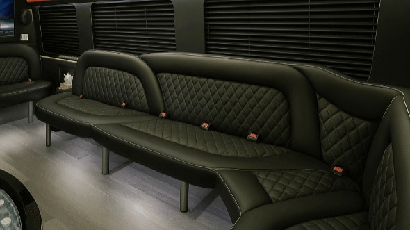 Interior of Charter Bus Company Sammamish's 15 Passenger Party Bus in Sammamish