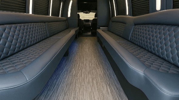 Interior of Charter Bus Company Redmond's 20 Passenger Party Bus in Redmond