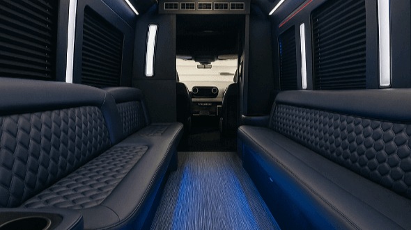 Interior of Charter Bus Company Bellevue's 28 Passenger Party Bus in Bellevue