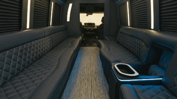 Interior of Charter Bus Company Sammamish's 28 Passenger Party Bus in Sammamish