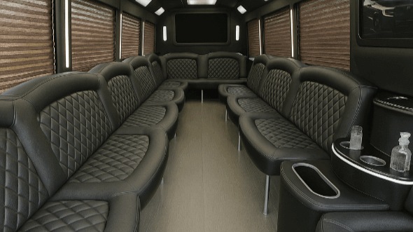 Interior of Charter Bus Company Bellevue's 40 Passenger Party Bus in Bellevue