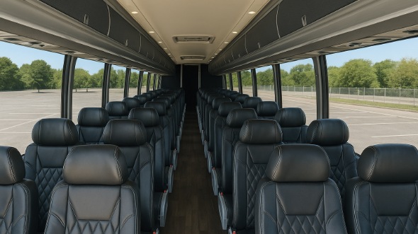 Interior of Charter Bus Company Spokane's 45 Passenger Charter Bus in Spokane