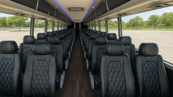 Interior of Charter Bus Company Spokane's 46 Passenger Charter Bus in Spokane