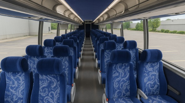 Interior of Charter Bus Company Spokane's 51 Passenger Charter Bus in Spokane