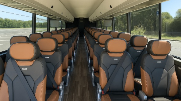 Interior of Charter Bus Company Spokane's 54 Passenger Charter Bus in Spokane