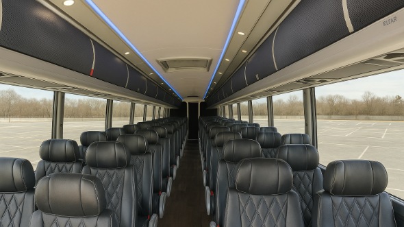Interior of Charter Bus Company Spokane's 55 Passenger Charter Bus in Spokane