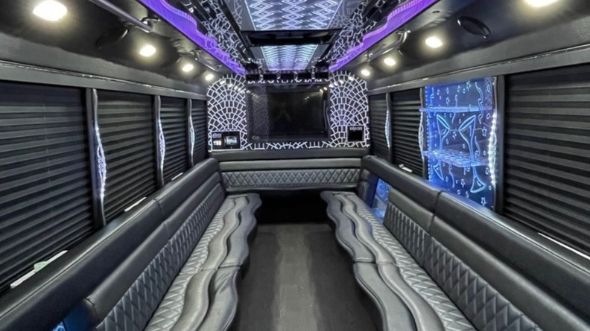 spokane 28 passenger party bus interior